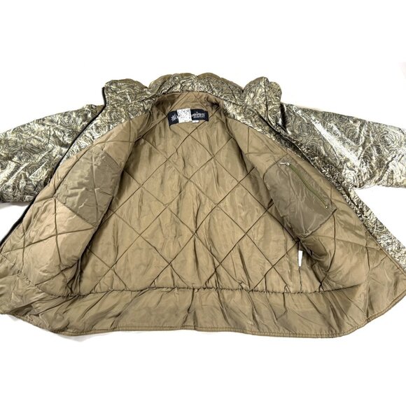 Vintage Edelweiss Skiwear Metallic Gold Paisley Ski Jacket M 80s 90s Retro Puffe - Picture 8 of 15